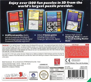 Puzzler - World 2012 3D (Europe)(En,Fr,Ge,It,Es) box cover back